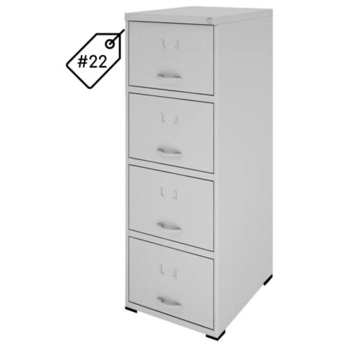 Arquivo de Aço 04 Gavetas – CHAPA #22 – C/TRILHO TELESCÓPICO – (70cm) – CZCZ – NOBRE