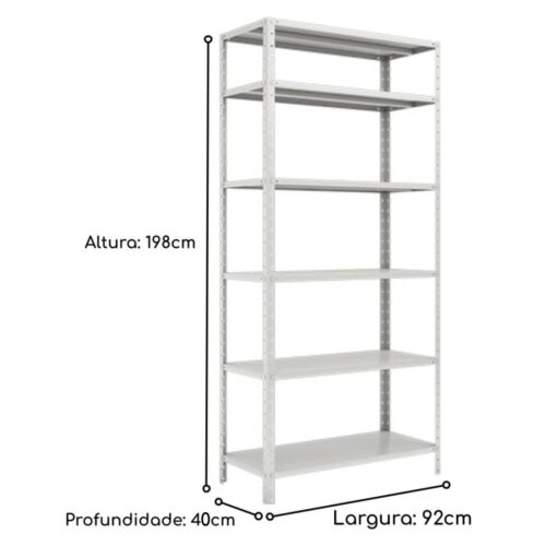 Estante de Aço com 06 Bandejas 40 cm (26/20) - Imagem 4