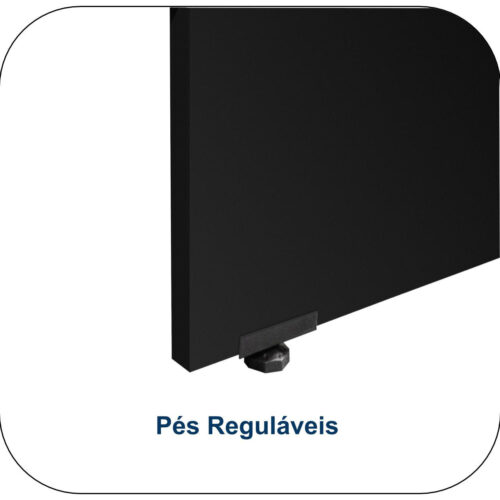 Mesa PRESIDENTE c Armário Pedestal – 1,82×1,80m MARSALA  PRETO - Imagem 4