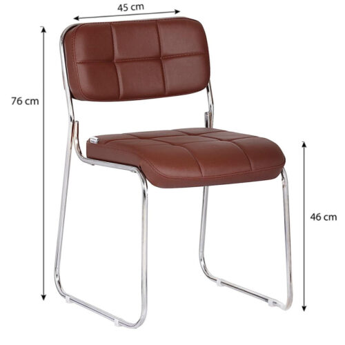 Cadeira Fixa Estofada Denver – Cor Café – PMD - Imagem 3