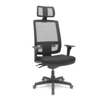 Poltrona Presidente Brizza BACKSYSTEM – TELA Preta – PLAXMETAL