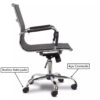 Cadeira DIRETOR TELA Charles Eames Esteirinha – Cor Preto PMD - Image 3