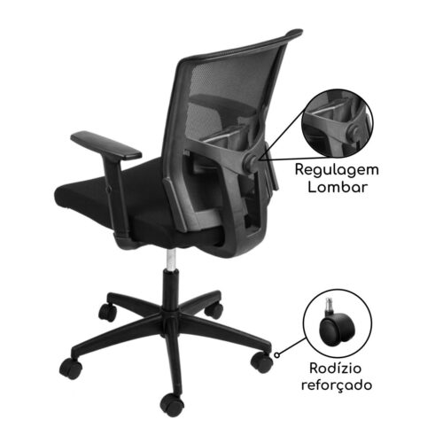 Cadeira de Escritório Giratória Diretor Tela - Imagem 2