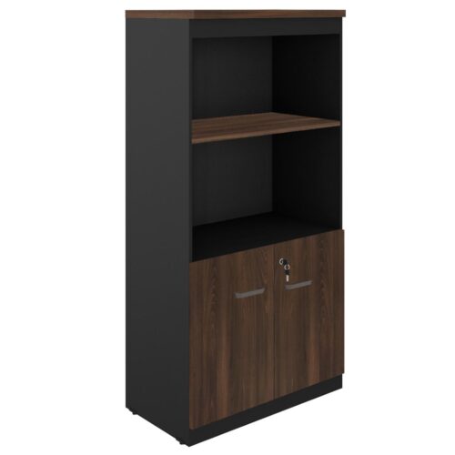 Armário Alto SEMI-ABERTO com 02 Portas – 1,60×0,80×0,45m MARSALA  PRETO