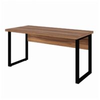 Mesa Escritório 1,50×0,60m -S/Gavetas – NOGAL SEVILHA PRETO