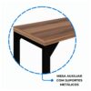 Mesa em L 1,70m + Mesa Auxiliar – S/ Gavetas NOGAL SEVILHA PRETO - Imagem 2