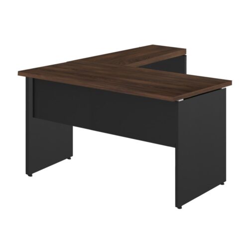 Mesa em L (Mesa 1,35m + Mesa Auxiliar) – C/ Gavetas MARSALA/PRETO - Imagem 4