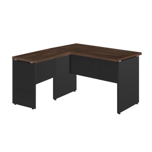 Mesa em L (Mesa 1,35m + Mesa Auxiliar) – C/ Gavetas MARSALA/PRETO - Imagem 3