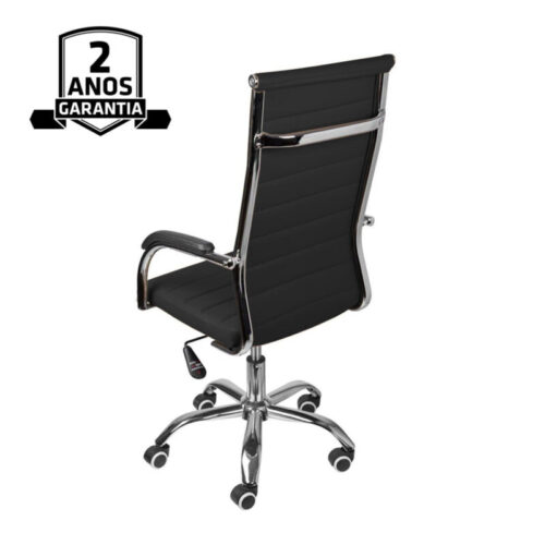 Cadeira de Escritório LONDON Giratória – Base Cromada – COR PRETO - Imagem 3