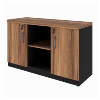 Armário Baixo Credenza – 1,20×0,74X0,45m NOGAL SEVILHA/PRETO